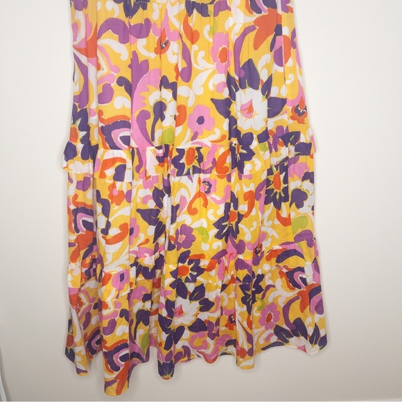 J. Crew Collection Ruffle-Sleeve Midi Dress in Curly Floral Pattern - Picture 10 of 14